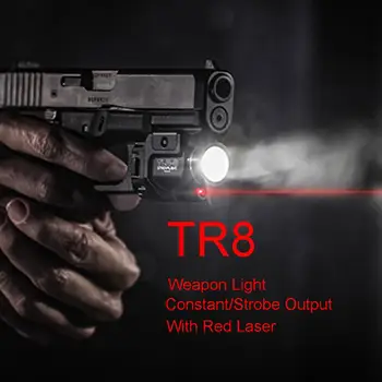 Taktické TLR Fullsize LED Zbraň Svetlo S Červeným Laserovým Zameriavačom Pre Pištole Lov Glock 17 19 SIG CZ Laser, Baterka