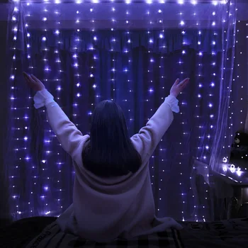 3m 100/200/300 LED Okno Opony String Svetlo Flash Víla Garland 2020 Veselé Vianočné Dekorácie pre Domov Šťastný Nový Rok 2021