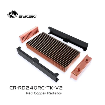 Bykski CR-RD240RC-Tk-V2 240mm Vysoký Výkon Dvojradu Meď Radiátor Výmenníka Tepla