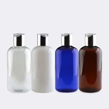 30pcs 250ml okrúhle biele plastové toner fľaše s zlata korunkových,250 ml prázdne amber, éterické oleje, kozmetické balenie šampónu