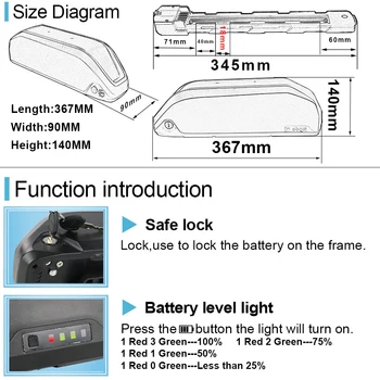 2020 Nové Jumbo/Polly Batérie 48V21Ah 24.5 Ah 52V 21Ah Max Downtube Batterypack s Samsung Bunka pre 750w 1000w 1500w Motor