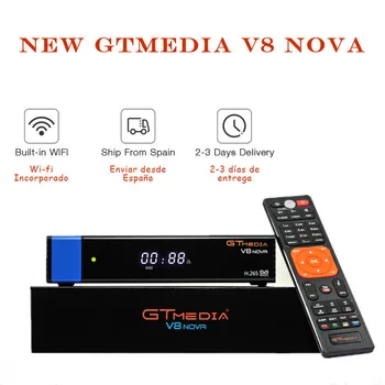 GTmedia V8 NOVA HD Satelitný TV Prijímač digitálneho televízneho prijímača lode pre Španielsko aktualizovaný sklad V8 Super Novú Verziu