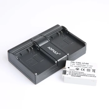 2 ks 1800mah LP-E8 LPE8 LP E8 Batérie Batterie AKKU + Duálny USB Nabíjačka pre Canon EOS 550D 600D 650D 700D X4 X5 X6i X7i T2i T3i