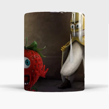 Vtipné Banán, jahoda ovocia hrušky hrnčeky kávy mlieko cartoon pohár farby keramický hrnček prekvapenie darček pre vášho priateľa