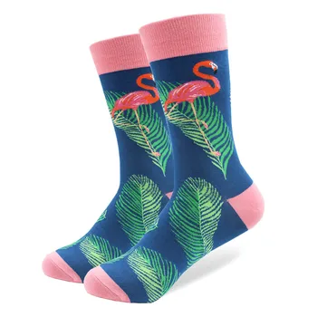 2020 Najnovšie Farebné Česanej Bavlny Šťastný Ponožky Šišku Avokádo Flamingo Listy Mužov Ponožka Novinka Skateboard Posádky Bežné Teplé Ponožky