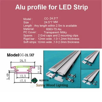 5-30PCS/veľa 40inch 1m dlhý eloxovaný hliníkový profil pre led 5050/5630 pásy ,12mm pcb postavené vstavané LED panel svetlo