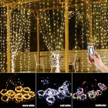 1/2/3 m LED Rozprávkových Svetiel Garland Opony Lampa Diaľkové Ovládanie USB String Svetlá, Nový Rok, Vianoce, Spálňa Decor Dovolenku Osvetlenie