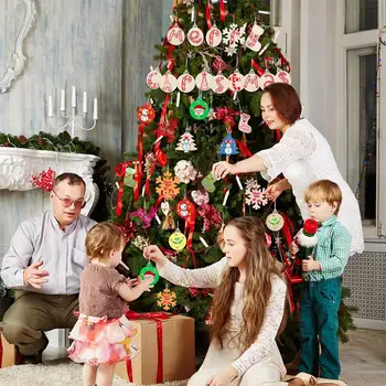 72Pcs/Set Vianočný Strom Dekorácie Drevené Duté Rezbárstvo Visí Ozdoby Chirstmas Visí Prívesky Nový Rok Navidad Dropship