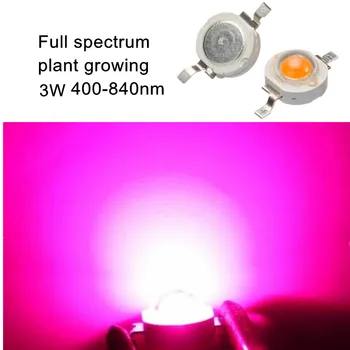 100ks 3W high power led čip Lampa perličiek rastlín rastú svetlo celé spektrum 400-840nm 45MIL Čip 3.2-3.4 700mA180-200LM doprava Zadarmo