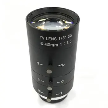 CCTV Video Objektív Manual IRIS ZOOM 6-60mm CS Mount Objektív pre Priemyselné Mikroskopom Varifokálny CCTV Objektív Dohľadu Objektív