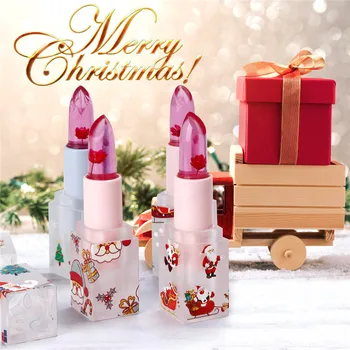 Vianočné Rúž Crystal Jelly Farebný Balzam Na Pery Teplota Výmena Hygienických Rúž Lasting Moisturizing Lip Kozmetika