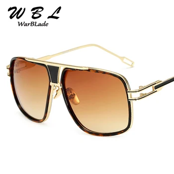 WarBLade18K Pozlátené Námestie Muži Okuliare Ženy Pár Flat Top Luxusný Dizajn Značky Dámske Slnečné Okuliare Odtiene Slnečné Okuliare