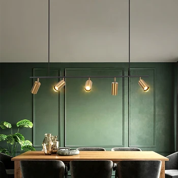 Moderné LED Black Otočná Pozornosti Luster Zlato Nordic Dlhý Kovový Prívesok Svetlo pre Spálne, Obývacia Izba Jedáleň Kuchyňa