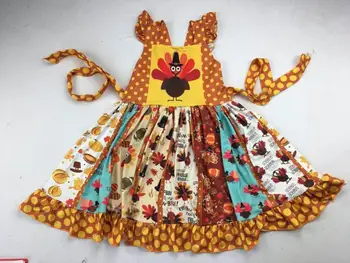 2019 turecko vytlačené točiť šaty vďakyvzdania šťastný deň, dievča dovolenku šaty 88