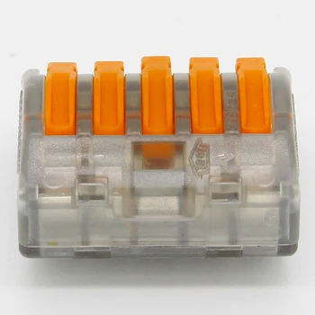 10pcs Transparentné Univerzálny Rýchly Wire Zapojenie Konektora 5 Pin Mini Vodičov Svorkovnica 32A Zistenia Čína