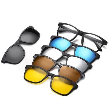5 lenes Magnet slnečné Okuliare Klip Zrkadlové Klip na Okuliare klip na okuliare Mužov Polarizované Klipy Vlastné Predpis Krátkozrakosť