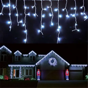 String svetlá vonkajšie Vianočné dekorácie Pokles 4,5 m Časti 0,3 m/ 0.4 m/0,5 m opony cencúľ string led svetlá Garden Party 220V