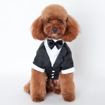 Nové Pet Oblečenie pre psy, Mačky Puppy Smoking motýlik Svadobný Oblek pre Čivava, Kostýmy Kabát Jar Leto Psie Oblečenie