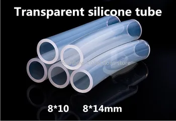 Transparentné silikónové trubice 8*12/8*14 mm 1Meters/veľa Silikónové gumové hadice pre potravinársky Silikónové hadice doprava zadarmo