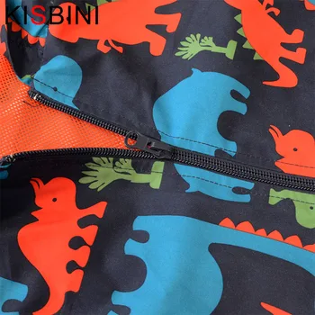 KISBINI Cartoon Dinosaura Chlapcov Deti Windbreaker Bunda na Jar Jeseň Zips s Kapucňou Bundy Kabáty Deti Chlapcov vrchné oblečenie Oblečenie