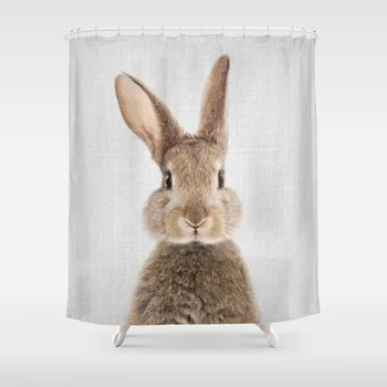 Farebné Rabbit Sprchový Záves Dekoratívne Sprchový Záves Nepremokavé Polyesterové Tkaniny Kúpeľňa Opony 180 x 200 cm 12 Háčiky
