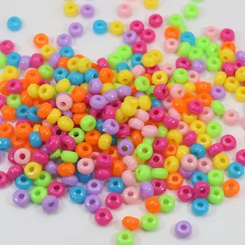 1000 Zmiešané Nepriehľadné Farby Akrylové Drobné Barel Korálky 5X3mm Dištančné Deti Kandi Remeslá