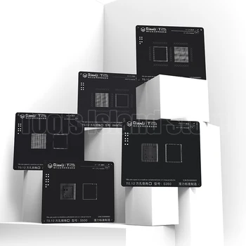 QIANLI 3D Tin výsadbu šablóny pre IPHONE A7 A8 A9 A10 A11 CPU Font horné a dolné úrovne Údržby oka Čierna oceľ čistá