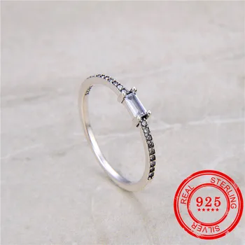 Kórejská verzia 925 sterling silver stohovateľné krúžok zirkón vykladané darček prst prsteň žena retro 925 sterling silver šperky