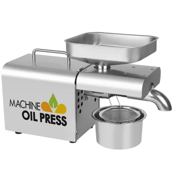 Automatické inteligentné Nehrdzavejúcej ocele studený olej stlačte stroj,domov olej pätky, ľanové semienko olivový olej extractor