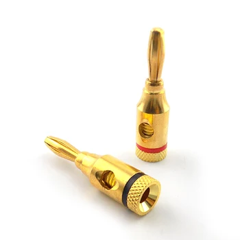 10Pcs 24k Gold Plated 4 mm Banánových Hudobné Kábel Drôt Audio Kábel Reproduktora Drôt Pin Konektor