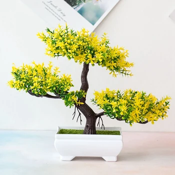 Umelé Rastliny Borovice Bonsai Malý Strom Črepníkových Rastlín Falošné Kvety, Črepníkové Ozdoby Pre Domáce Dekorácie Hotel Garden Dekor