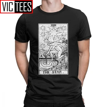 Muži Star Tarot Karty Major Arcana veštenie Okultné T Košele Čistej Bavlny Mikina Camiseta Tees 3D Vytlačené T-Shirts