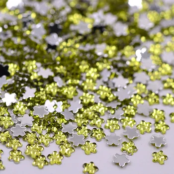 JUNAO 3 mm Žlté sfarbenie Nechtov Kvety Drahokamu Crystal Nálepky 3D Nechty Umenie, Dekorácie, Kamene Akryl Drahokamy pre Manikúru, Remeslá