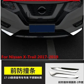 Nerezová oceľ Pre Nissan X-Trail 2017-2019 2ks/set Auto Nárazníka Rohu Anticollision Stráže Chránič Predné Stráže Auto-styling