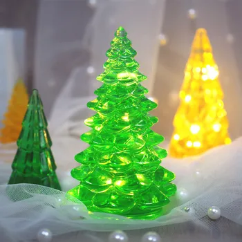 DIY Vianočný Stromček Nočné Svetlo Dekoračné Formu Epoxidovej Živice Formy pre Šperky Transparentné Silikónové Formy Domov Dekoratívne Plavidlá