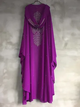 Africké šaty pre ženy, plus veľkosť Afriky Hot Predaj Drahokamu Korálky Predĺžiť Moslimská Šatka dashiki šaty vetement femme 2020