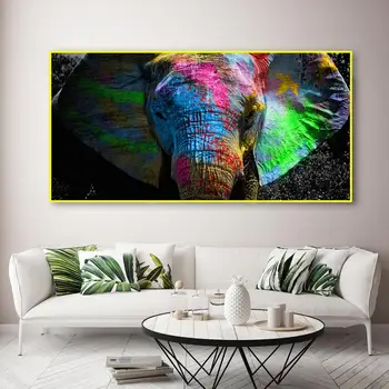 Afrika Slon Zvierat Krajiny olejomaľba na Plátne Umenie Plagátu HD Tlač Abstraktné Wall Art Obrázok pre Obývacia Izba Domova