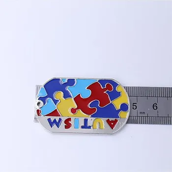 Kovové Smalt Puzzle Kus Autizmus Kúzlo Plavidlá DIY Náhrdelník Prívesok Autistické Darček Šperky