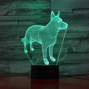 Pes Pat Šteňa Tvorivé Noc Lampa Vysoko Kvalitné Akrylové 3D Osvetlenie, Detská Spálňa Tabuľka svetlo s USB Kábel, 3D-1209