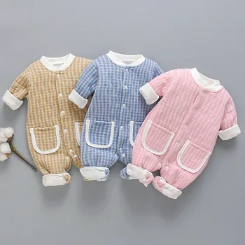 Dievčatá Jumpsuit Novorodenca Oblečenie Baby dievča oblečenie na Jeseň Zimné Dojčenskej Oblečenie bavlna Hrubé Úlety Dieťa Remienky Pre Dieťa