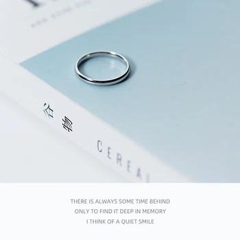 Modian Vysoká Kvalita 925 Sterling Silver Ring pre Ženy Móda Lesklý Jednoduché Krúžok Kórea Štýl Jemné Šperky Bijoux