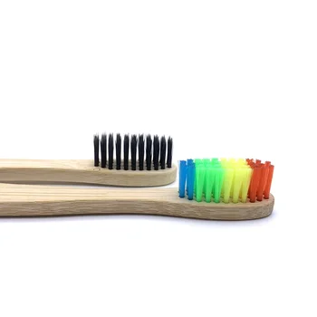 12 Ks Bambusu Kefka Eko-Šetrný Výrobok Vegánska Zubná Kefka Rainbow Čiernej Drevené Mäkké Vlákno Dospelých Travel Set Pre Starostlivosť O Ústnu Dutinu
