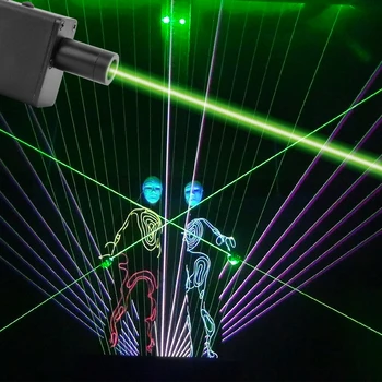 Mini Dvojaký Smer Zelený Laserový Meč Pre Laserové Man Show obojstrannú Široký Lúč, Laser Dvojité laserové pero Tanec Dj Show