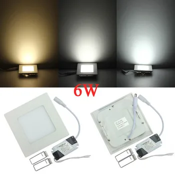 6 Watt Námestie LED Stropné svietidlo Zapustené Kuchyňu, Kúpeľňu Lampa AC85-265V LED Dole svetla Teplá Biela/studená Biela/Prirodzene biele
