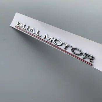 DUAL MOTOROVÝCH Podčiarknutými Písmenami Znak pre Tesla Model 3 P100D Logo Auta Styling Vysoký Výkon batožinového priestoru Odznak Nálepky Chrome Black