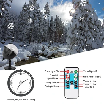 LED Vianočné Projekcie Svetla Vodeodolné IP65 Vonkajšie Snowflake Pozornosti Krytý Sneženie Dekorácie Pre Domov Halloween Party