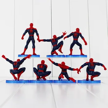 7pcs/veľa Spider Man, Akčný Obrázok Spiderman Model Hračky Detí, Darček k Narodeninám Zbierku Hračiek 6-11 cm
