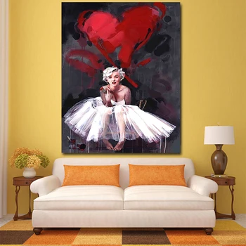Moderné Abstraktné Marilyn Monroe Plátno Maľovaní Plagátov A Vytlačí Quadros Wall Art Obrázok Pre Obývacia Izba Domova Cuadros