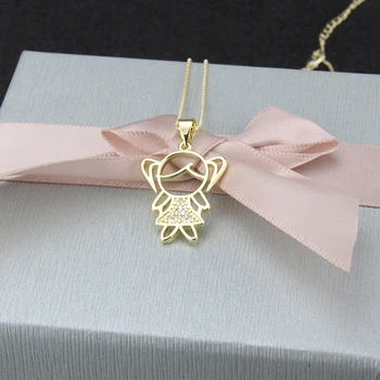SUNSLL Nové zlata, medi náhrdelník Cubic Zirconia dievča tvar náhrdelník pre ženy / Deti fashion party šperkov náhrdelník s príveskom