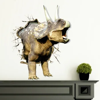3D Lev, Medveď Tvorivé Samolepky na Stenu Umelé Krokodíla Kôň Monster Dekoratívne Maľby DIY Tapety, Podlahy, Maľby, Leopard